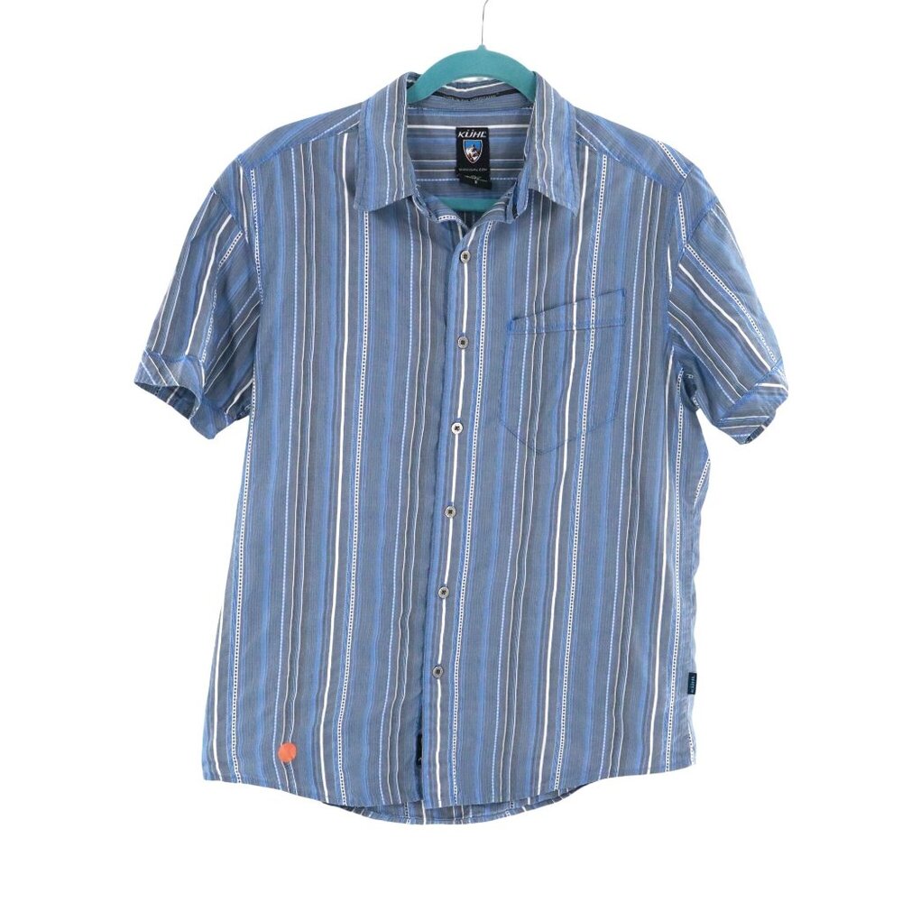 Kuhl Suncel Shirt Mens S Blue Gorpcore Outdoor Active Wear Hiking Summer Camping